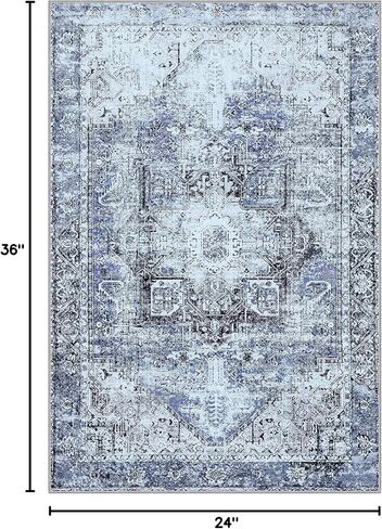 سجادة 2 × 6 للممرات - سجادة عداء قابلة للغسل ومضادة للانزلاق، سجادة عداء عتيقة مع سجادة دعم مطاطية لغرفة نوم المدخل وغرفة الغسيل (رمادي، 2x6 قدم) in Kuwait