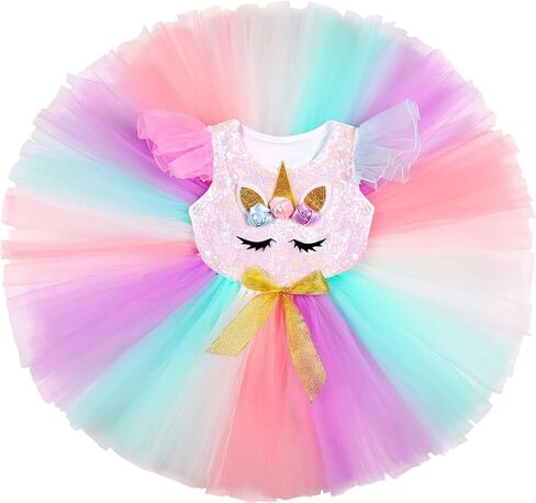 Unicorn Costume for Girls LED Light Up Tutu Dress Unicorn Birthday Party Halloween Costume for Girls in Saudi Arabia
