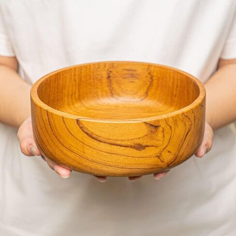 مجموعة من أوعية من خشب الساج الجاوي المائل بطول 25.4 سم - مثالية للاستخدام اليومي، صديقة للساخنة والباردة، متينة للغاية - تصميم مخصص فاخر مصنوع يدويًا من قبل حرفيين إندونيسيين in Kuwait