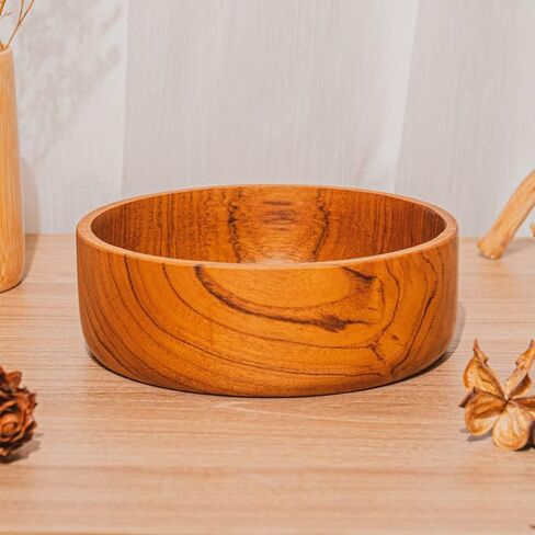 مجموعة من أوعية من خشب الساج الجاوي المائل بطول 25.4 سم - مثالية للاستخدام اليومي، صديقة للساخنة والباردة، متينة للغاية - تصميم مخصص فاخر مصنوع يدويًا من قبل حرفيين إندونيسيين in Kuwait