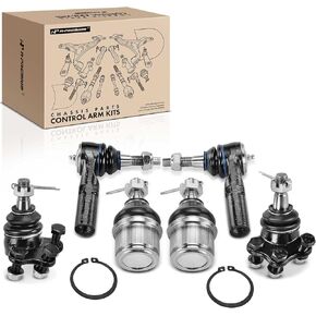 A-Premium Set of 6, Upper Lower Ball Joint, Outer Tie Rod End, Compatible with Dodge Dakota 2000-2004, Durango 2000-2003, 4WD Only