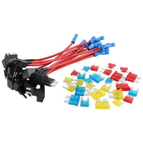48PCS 12V Car Fuse Holder 12V Car Add-a-Circuit Fuse Tap Standard Mini Micro2 and Low Profile Fuse 4 Types 10-20A Fuse Holder Fuses Automotive Kit Fuse Puller Car Fuse Kit Micro Fuse Tap