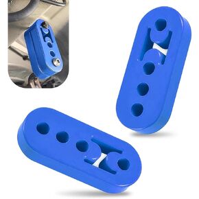 2 PCS Car Muffler Exhaust Cover, 0.47 Inches Rubber Exhaust Bracket Hanger Hole, Heavy Duty Insulation Support Sleeve Mount, Universal for Most Automobiles (Red)