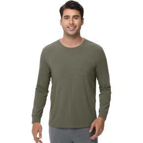 WiWi Viscose from Bamboo Men's Long Sleeve T-Shirt Crew Neck Lightweight Cooling Running Hiking S-XXL