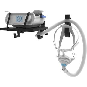 Space-Saving Wall Mount Shelf for CPAP with Mask Hook & Hose Hanger | Prevents Hose Tangles | Durable & Easy to Install | CPAP Hose Holder Included