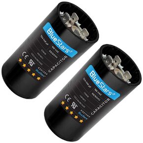 BlueStars Ultra Durable 189-227 uf/MFD 220-250 VAC Volts Round Start Capacitor 50/60 Hz AC Electric - Exact Replacement of OEM Single Phase Motor Capacitors - Pack of 2