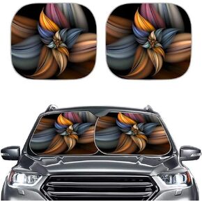 AFPANQZ 2 Pieces Car Windshield Folding Sun Shade Pink Eyes Design Sunshades for Womens Keep Vehicle Cool Automotive Interior Protection Decoration Sun Heat UV Ray Visor Protector Sun Visor