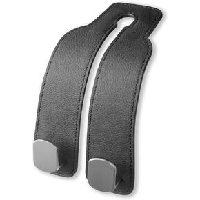 Genuine Leather Car Seat Hooks for Headrest - Flexible Car Seat Back Storage Hook for Purses and Bags, Upgraded Car Purse Hook Holder Hanger for Head Rest (Black-1 Pack)