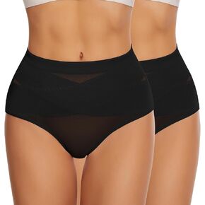 WOWENY 2 Packs Tummy Control Shapewear Panties for Women Seamless Panties Underwear Comfy Body Shaper Sexy Briefs