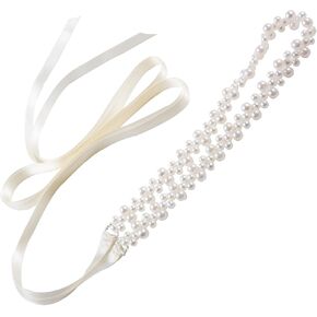 Pearl Bridal Belt Handmade Beaded Belt Sash for Wedding Dress Bride Flower Girl Bridesmaid