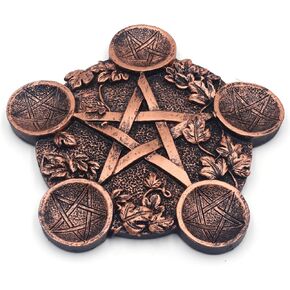 نجمة شمعة حامل علم التنجيم الخماسي المذبح لوحة الراتنج حامل الشمع صينية لوازم مذبح السحر للسحر الويكا التارو لوازم النحاس in Kuwait