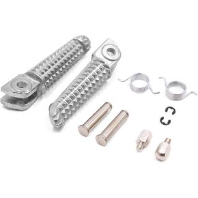 uxcell 1 Pair 8mm Aluminum Aolly Motorcycle Footrest Footpeg Foot Rest Peg Bike Bicycle Cycling Silver Tone for Yamaha