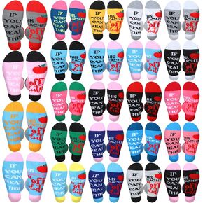 Jeyiour 24 Pair Funny Teacher Crew Socks Teacher Appreciation Socks Novelty Socks for Women Graduation Gift in Kuwait