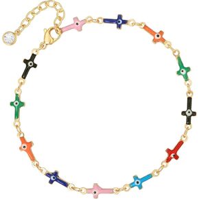 BENEIGE Women Bracelet 14K Gold Plated Paperclip Satellite Bead Ball Oval Cuba Cable Box Chain Daily Charm Layered Link Silver Bracelets Adjustable Jewelry