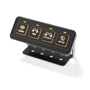 Wireless 4 Gang Switch Panel, Multifunction Remote Control Offroad Light Waterproof Switch Panel, with Universal Circuit IC Control System and Switch Pod for 12V-24V Truck SUV ATV UTV Car etc.