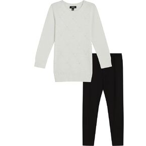 Beautees Girls' 2 Piece Set Crew Tunic Sweater with Legging