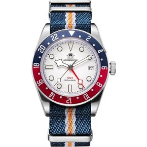ADDIESDIVE Men's Watches GMT Quartz Watch for Men 200M Waterproof Dual Time Zone Calendar Watch
