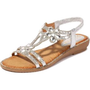 HNGHOU Women's Summer Sandal Shoes Casual Comfortable Open Toe Low Wedge Sandals