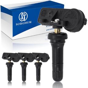 Sorghum Tire Pressure Monitoring System - Pre-Programmed TPMS Sensors 433MHz Compatible with 2008-2021 Jeep Dodge Chrysler Ram Fiat Alfa Romeo Replace# 56029398AA 56029398AB Set of 4
