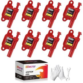 Set of 8 Ignition Coil Pack UF413 Replacement for Chevy Silverado Express Suburban Avalanche Tahoe Trailblazer for GMC Sierra 1500 Envoy Yukon XL for Buick Rainier 5.3L 6.0L Red