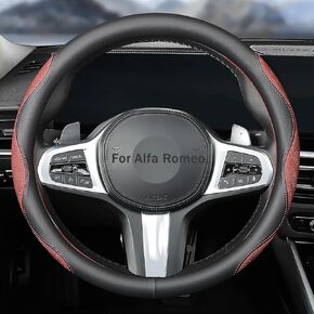 Custom Fit for Mazda Steering Wheel Cover, Leather Double Sided Car Steering Wheel Covers, Anti-Slip Breathable, for Mazda Accessories (Black,for Mazda)