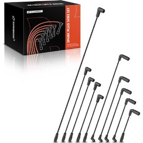 A-Premium Ignition Spark Plug Wires Set of 10 Compatible with Chevrolet Impala, Camaro, Caprice & Buick Commercial Chassis, Roadmaster & Cadillac Commercial Chassis, Fleetwood & Pontiac Firebird