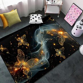 Butterfly Rugs for Girls Bedroom - Girl Room Rug Colorful Butterfly Rug for Girls Room Kids Rugs for Girls Bedroom Cartoon Butterfly Rug for Girls Butterfly Girls Area Rug for Room Decor,2'5''×4'