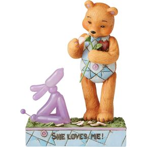 Enesco Jim Shore Button and Squeaky She Loves Me Counting Flower Petals Figurine, 5.79 Inch, Multicolor