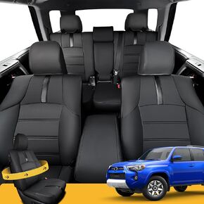 CARxion® for Toyota 4Runner Seat Covers (2011-2024, 5-Seat Models Only, Front Rear Row Full Set, Black Car Seat Protectors Accessories)