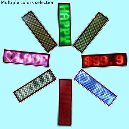 LED Name Badges Business Card Badges Business Card Screen Scrolling for Restaurant Shop Party Bar led Name Board(Blue) in Kuwait