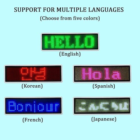 LED Name Badges Business Card Badges Business Card Screen Scrolling for Restaurant Shop Party Bar led Name Board(Blue) in Kuwait