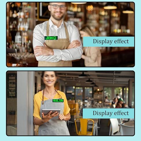 LED Name Badges Business Card Badges Business Card Screen Scrolling for Restaurant Shop Party Bar led Name Board(Blue) in Kuwait