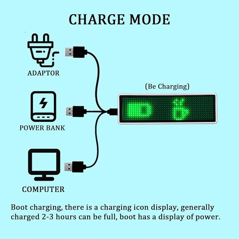 LED Name Badges Business Card Badges Business Card Screen Scrolling for Restaurant Shop Party Bar led Name Board(Blue) in Kuwait
