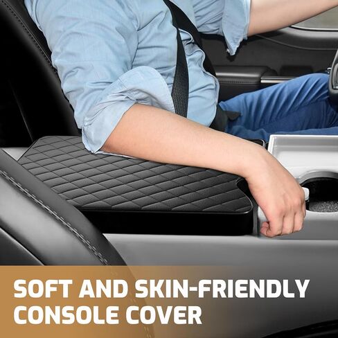 Center Console Cover for Ford F150 2015-2024 and F250 F350 F450 F550 2017-2024 with 40/20/40 Jump Seat Accessories, Leather Armrest Cover Pad Protection Seat Arm Rest Box Lid Accessories in Kuwait