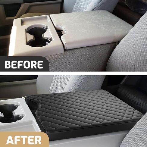Center Console Cover for Ford F150 2015-2024 and F250 F350 F450 F550 2017-2024 with 40/20/40 Jump Seat Accessories, Leather Armrest Cover Pad Protection Seat Arm Rest Box Lid Accessories in Kuwait