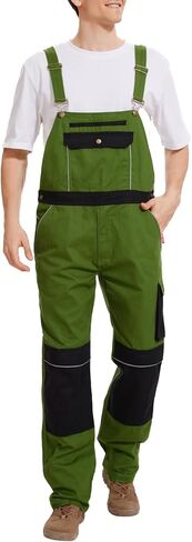 WORK IDEA Men's Bib Overalls Cotton Work Overalls Durable with Knee Pad Pockets in Saudi Arabia