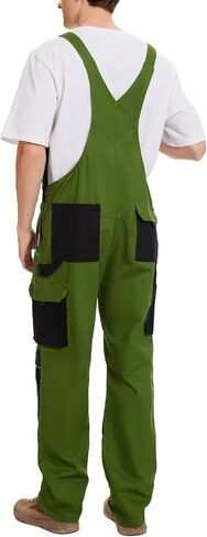 WORK IDEA Men's Bib Overalls Cotton Work Overalls Durable with Knee Pad Pockets in Saudi Arabia