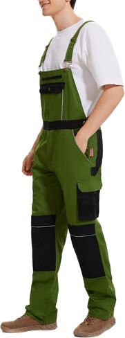 WORK IDEA Men's Bib Overalls Cotton Work Overalls Durable with Knee Pad Pockets in Saudi Arabia