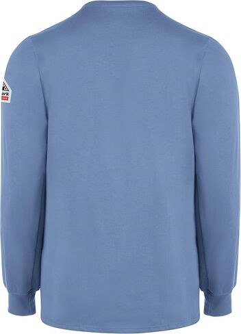 Bulwark Men's Flame Resistant 6.25 Oz Cotton Long Sleeve Tagless Henley Shirt in Saudi Arabia