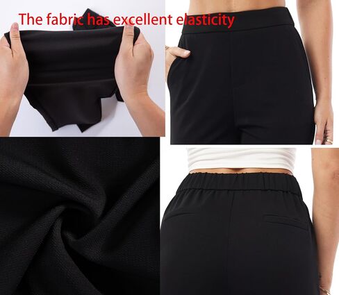 heipeiwa Women's Dress Pants High Waist Pull on Pants Comfort Stretch Work Slacks Crop Trouser in Kuwait
