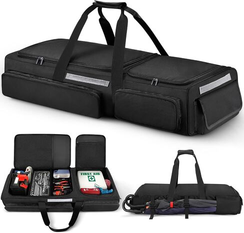 Outgeek Under Seat Storage Bag for Trucks: Truck Underseat Storage Organizer with 3 Detachable Inner Dividers|Anti-slip Bottom Fit for Full Size Trucks Crew Cab (Black) in Saudi Arabia
