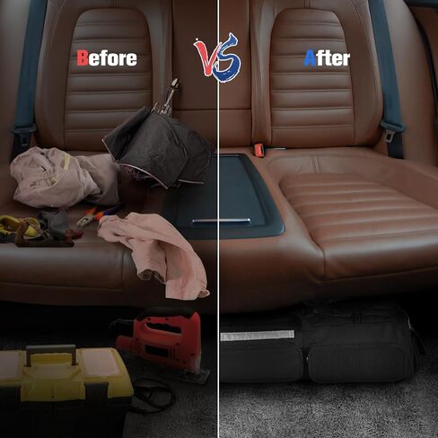 Outgeek Under Seat Storage Bag for Trucks: Truck Underseat Storage Organizer with 3 Detachable Inner Dividers|Anti-slip Bottom Fit for Full Size Trucks Crew Cab (Black) in Saudi Arabia