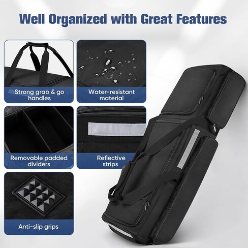 Outgeek Under Seat Storage Bag for Trucks: Truck Underseat Storage Organizer with 3 Detachable Inner Dividers|Anti-slip Bottom Fit for Full Size Trucks Crew Cab (Black) in Saudi Arabia