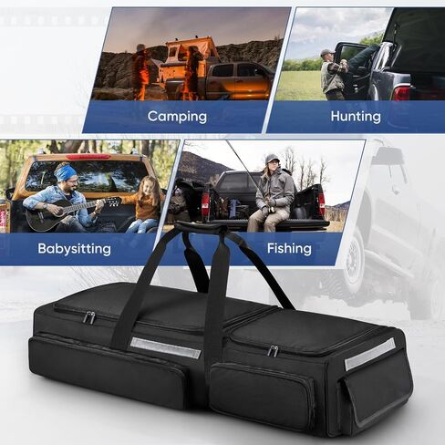 Outgeek Under Seat Storage Bag for Trucks: Truck Underseat Storage Organizer with 3 Detachable Inner Dividers|Anti-slip Bottom Fit for Full Size Trucks Crew Cab (Black) in Saudi Arabia