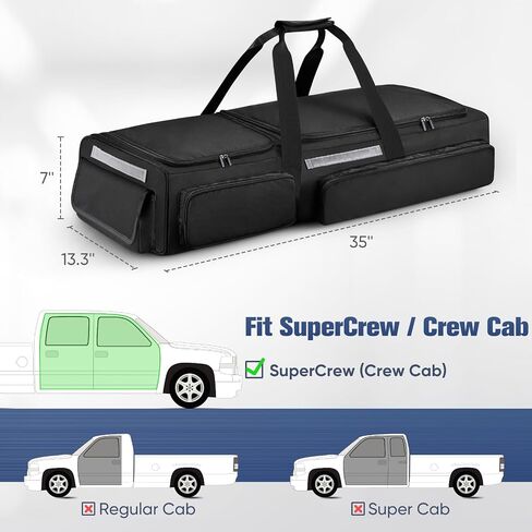 Outgeek Under Seat Storage Bag for Trucks: Truck Underseat Storage Organizer with 3 Detachable Inner Dividers|Anti-slip Bottom Fit for Full Size Trucks Crew Cab (Black) in Saudi Arabia