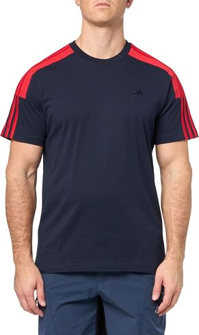 adidas Men's Essentials 3-Stripes Single Jersey Color Block T-Shirt in Saudi Arabia
