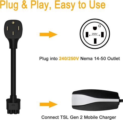 NEMA 6-15 Adapter Compatible with Tesla Gen 2 Mobile Charger in Saudi Arabia