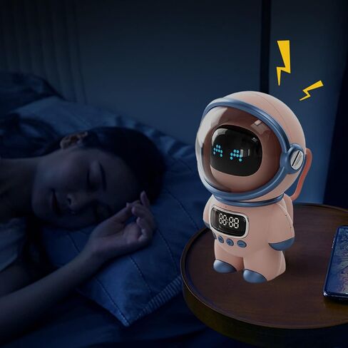 Garosa The Speaker AI Intelligent Voice Bluetooth Speaker Clock Alarm Clock Small Night Light Birthday Gift Decor for Home Party Outdoor Office () in Saudi Arabia