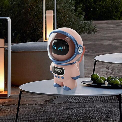 Garosa The Speaker AI Intelligent Voice Bluetooth Speaker Clock Alarm Clock Small Night Light Birthday Gift Decor for Home Party Outdoor Office () in Saudi Arabia