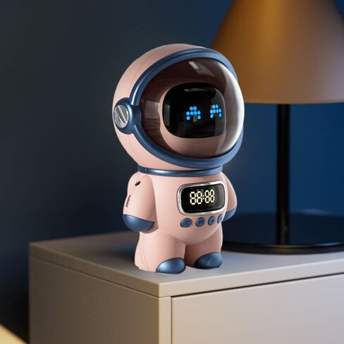 Garosa The Speaker AI Intelligent Voice Bluetooth Speaker Clock Alarm Clock Small Night Light Birthday Gift Decor for Home Party Outdoor Office () in Saudi Arabia